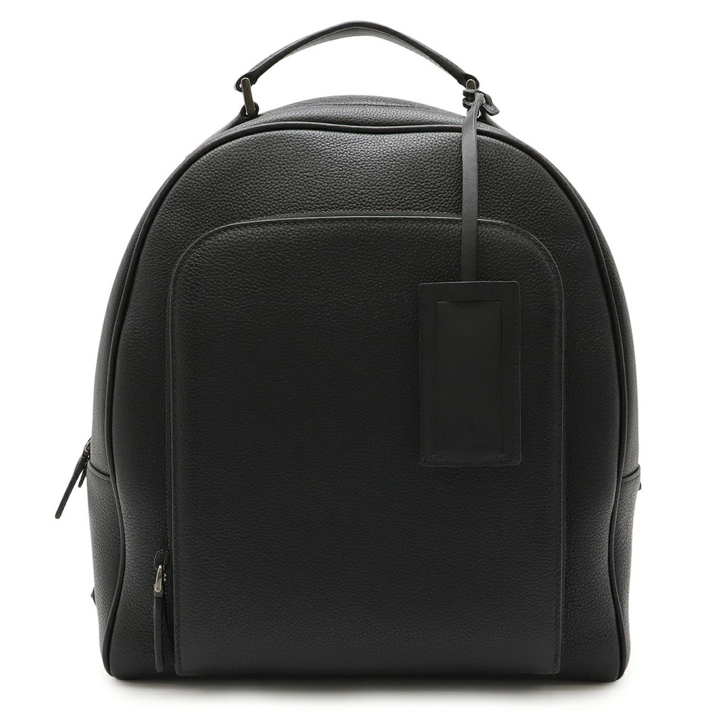 Prada Triangle Backpack Rucksack Daypack Leather NERO Black